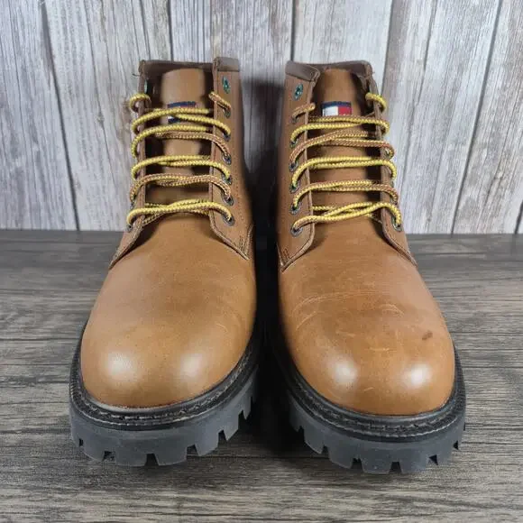 Vintage Tommy Hilfiger Footwear Brown Leather Ankle Boots Men's Sz 11.5 M (VGC)